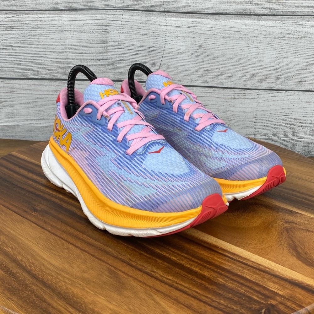 HOKA One One Clifton 9 Peony Mirage Purple Running Shoe Women’s 6.5 / Youth 5 - Picture 3 of 12